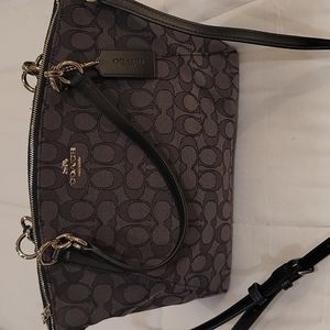AUTHENTIC Coach signature satchel handbag- LIKE NEW with silver hardware